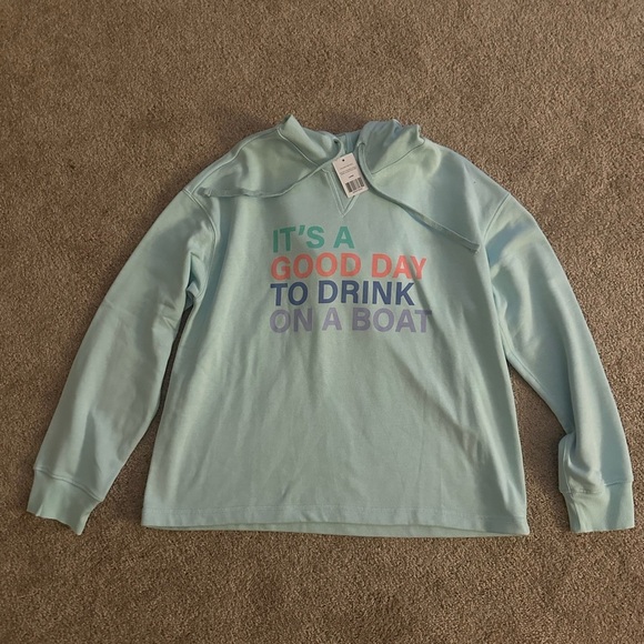Mia & Tess Tops - NET, Light Blue Graphic Boat Day Sweatshirt